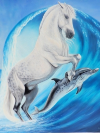 SylvieGourmet_Horse and dolphin blue